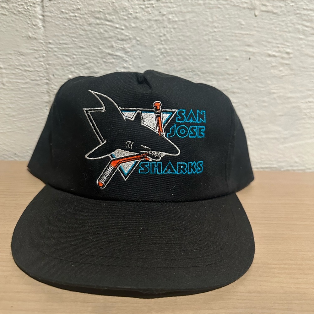 American Needle Black Hat San Jose Sharks Logo